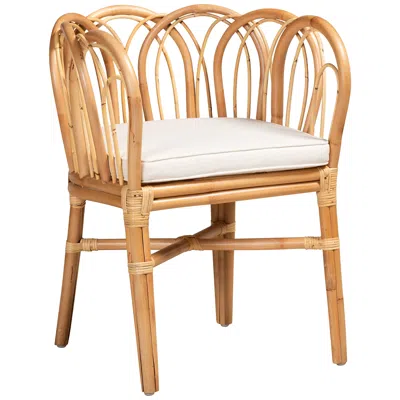 Baxton Studio Melody Natural Rattan Loop Back Dining Chair In Brown