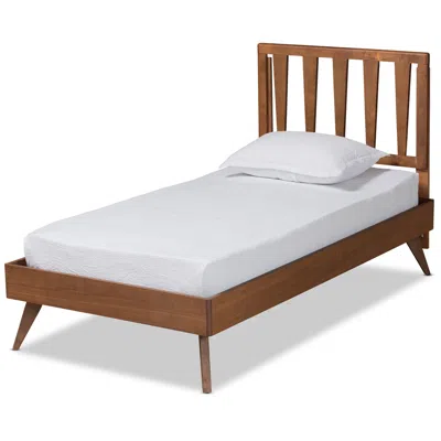 Baxton Studio Michi Walnut Brown Twin Size Platform Bed
