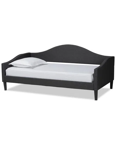 Baxton Studio Milligan Upholstered Finished Wood Full Size Daybed In Charcoal