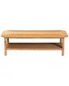 Baxton Studio Minahasa Bohemian Braided Rattan Coffee Table In Brown