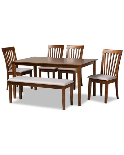 Baxton Studio Minette 6pc Dining Set In Brown