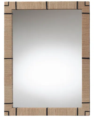 Baxton Studio Mirai Bohemian Woven Grasscloth Rectangle Accent Mirror In Neutral