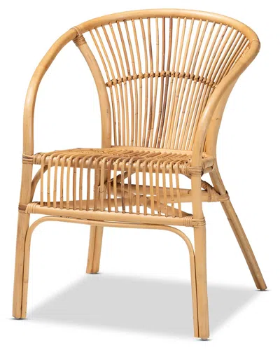 Baxton Studio Murai Rattan Dining Chair In Brown