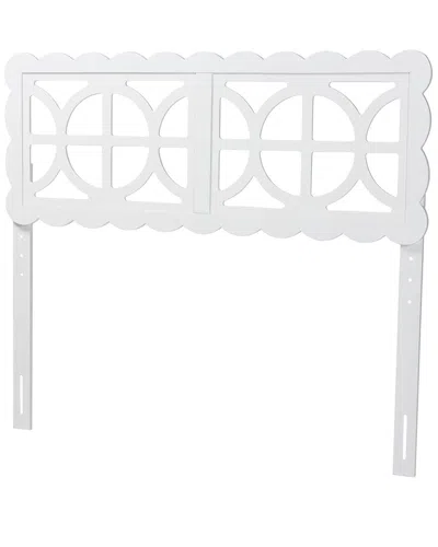Baxton Studio Nansen Wood Full Headboard With Scalloped Frame In White