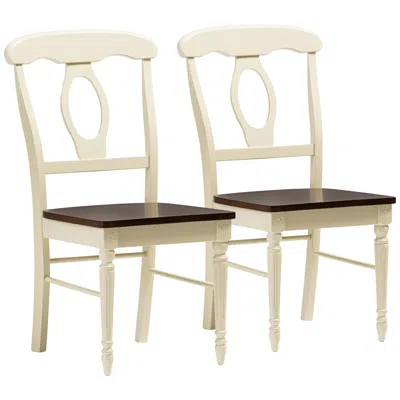 Baxton Studio Napoleon Cherry And Buttermilk Wood Dining Chairs - Set Of 2