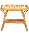 Baxton Studio Nayana Modern Bohemian Rattan 2-tier Console Table