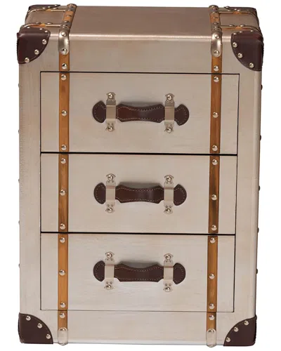 Baxton Studio Naylor Vintage Matte 3-drawer Cabinet In Neutral