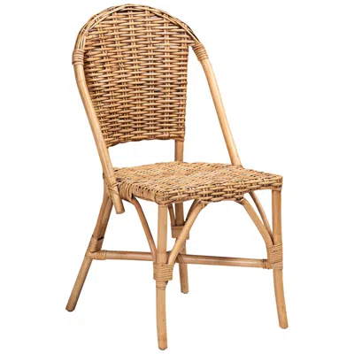 Baxton Studio Neola Natural Brown Rattan Stackable Dining Chair