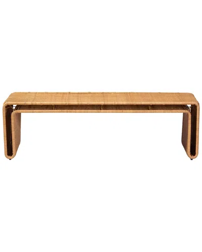 Baxton Studio Nevada Bohemian Rattan Accent Bench