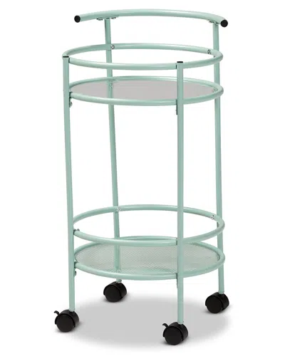 Baxton Studio Newell Metal 2-tier Kitchen Cart In Green