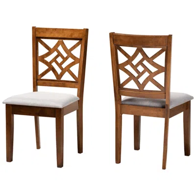 Baxton Studio Nicolette Grey Fabric Upholstered 2-piece Dining Chair Set