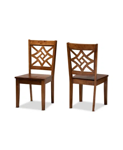 Baxton Studio Nicolette Modern And Contemporary 2-piece Finished Wood Dining Chair Set In Brown
