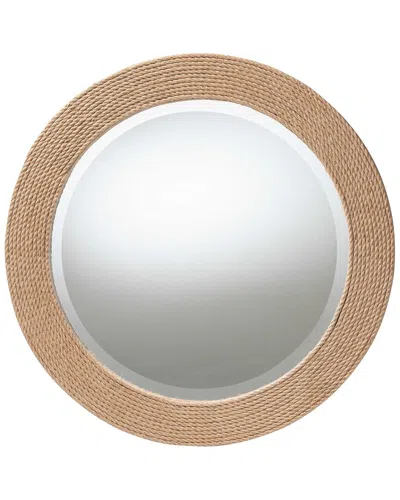 Baxton Studio Nieva Round Woven Rope Mirror In Brown