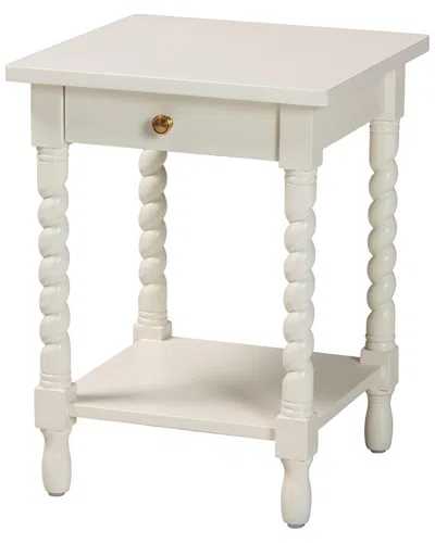 Baxton Studio Niklas Nightstand With Twisted Legs In White