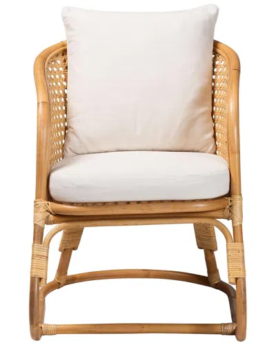 Baxton Studio Niko Bohemian Rattan Arm Chair In Brown
