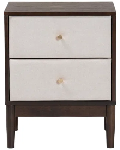 Baxton Studio Nikolai Mid-century 2-drawer Nightstand