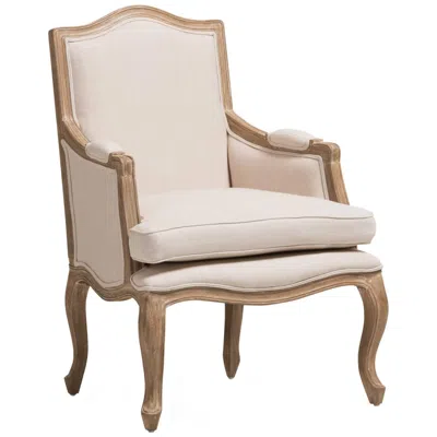 Baxton Studio Nivernais Beige Linen Fabric Accent Chair