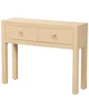 Baxton Studio Noah Grasscloth 2-drawer Console Table In Multi