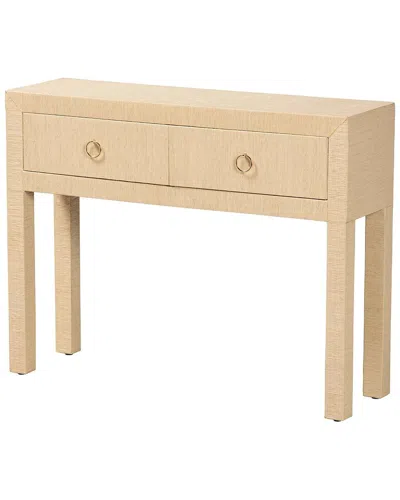 Baxton Studio Noah Grasscloth 2-drawer Console Table In Multi