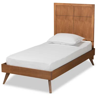 Baxton Studio Noela Walnut Brown Twin Size Platform Bed