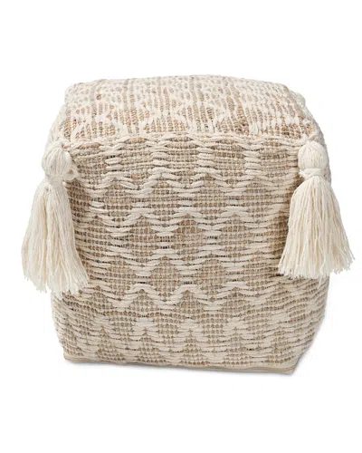 Baxton Studio Noland Hemp Pouf Ottoman