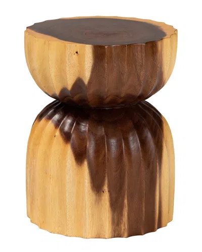 Baxton Studio Noleta Hand-carved Suar Wood Side Table In Brown
