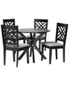 Baxton Studio Elena Modern And Contemporary Fabric Upholstered 5 Piece Dining Set