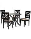 Baxton Studio Bailey Modern Wood 5pc Dining Set