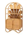Baxton Studio Noreen Peacock Fan Natural Rattan Cabinet In Brown