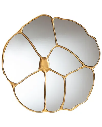 Baxton Studio Novia Antique Goldleaf Flower Accent Wall Mirror