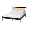 Baxton Studio Okena Mid-century Modern Wood Queen Size Platform Bed With Woven  Rattan