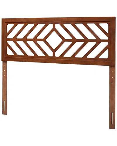 Baxton Studio Olsen Wood Full Headboard With Geometric Cutout Design In Brown