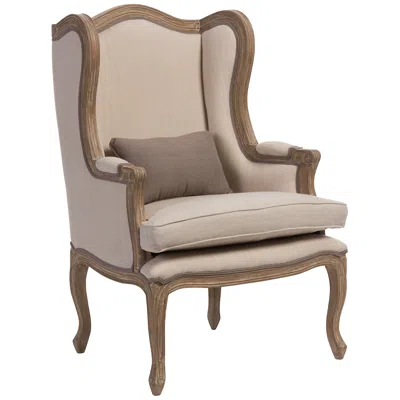 Baxton Studio Oreille Beige Fabric Arm Chair