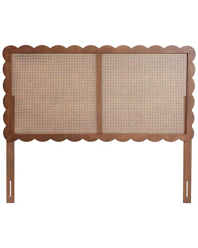 Baxton Studio Orianthe Scalloped Headboard In Brown