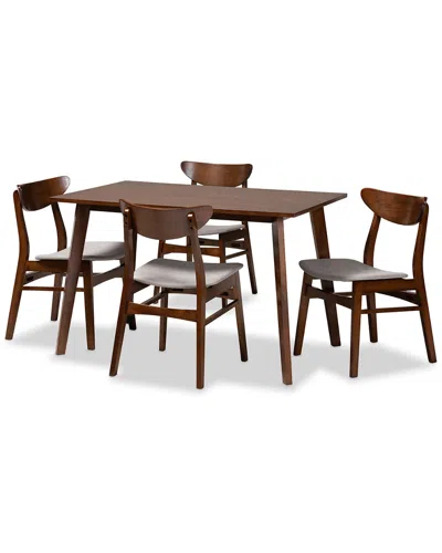 Baxton Studio Orion 5-piece Dining Set In Brown