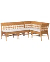 Baxton Studio Oxford Bohemian Rattan 2pc Dining Nook Bench Set