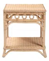 Baxton Studio Oxford Braided Rattan End Table With Shelf In Neutral