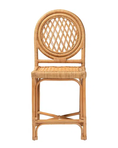 BAXTON STUDIO BAXTON STUDIO OXFORD ROUND BACK RATTAN COUNTER STOOL