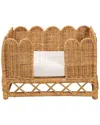 Baxton Studio Palm Bohemian Rattan Pet Bed