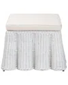 Baxton Studio Palm Bohemian Scallop Rattan Ottoman