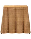Baxton Studio Palm Scallop Rattan Console Table In Brown