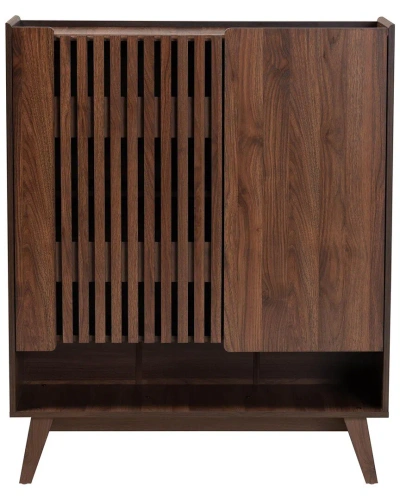 Baxton Studio Paricia Mid-century Modern Shoe Cabinet In Brown