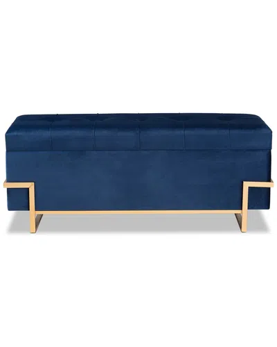 Baxton Studio Parker Storage Ottoman In Navy