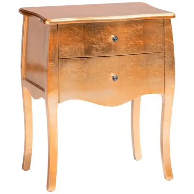 Baxton Studio Patrice 22 3/4" Wide Gold Wood 2-drawer Nightstand In Brown
