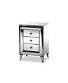 Baxton Studio Pauline Contemporary Glam And Luxe 26" Mdf And Mirrored 3-drawer Nightstand In Mirrored