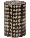 Baxton Studio Paulo Decorative End Table With Bamboo Diamond Pattern In Multi