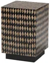 Baxton Studio Paulo Decorative End Table With Bamboo Diamond Pattern In Brown