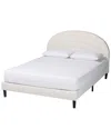 Baxton Studio Pelagia Boucle Upholstered Platform Bed In White