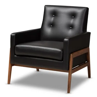 Baxton Studio Perris Lounge Chair In Black