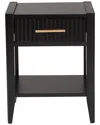 Baxton Studio Primrose Mid-century Black Fluted Wo